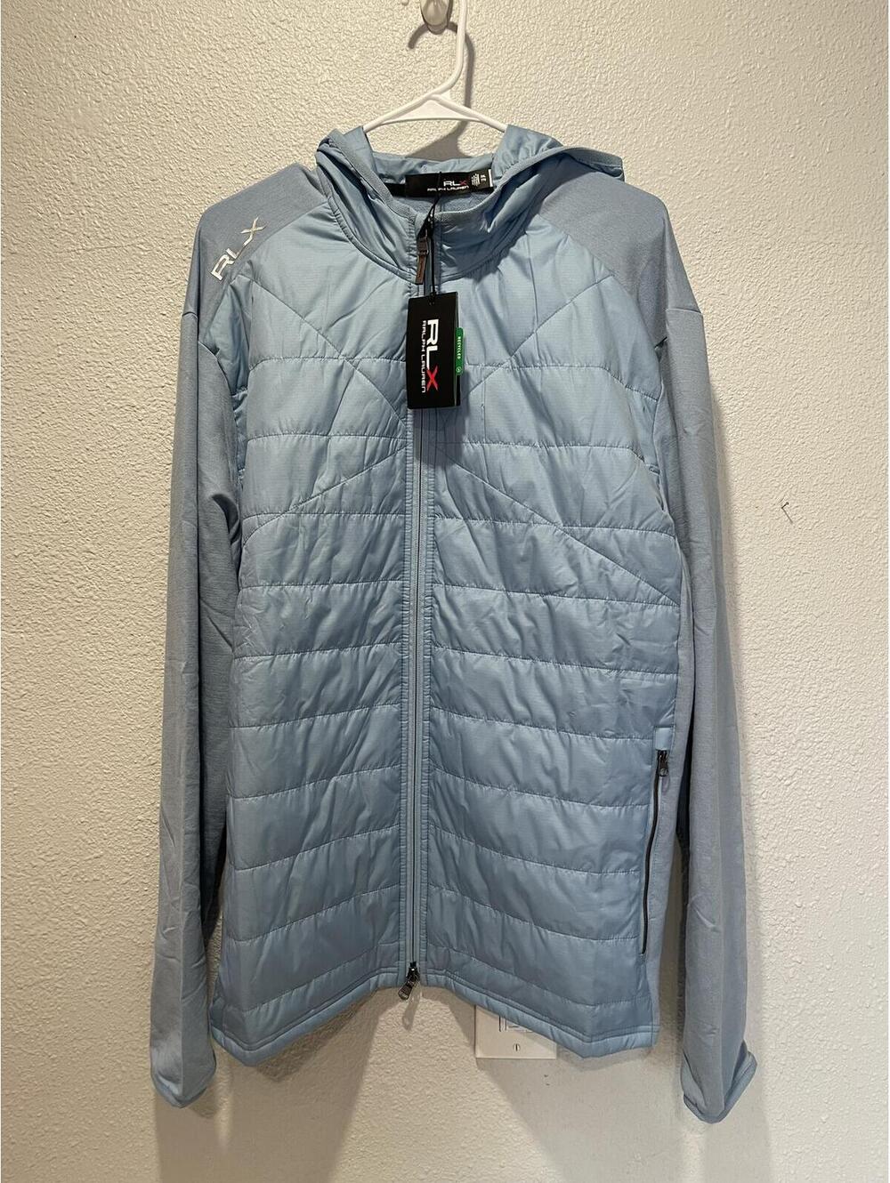 RLX Ralph Lauren Light Blue Quilted Hooded Jacket 2X